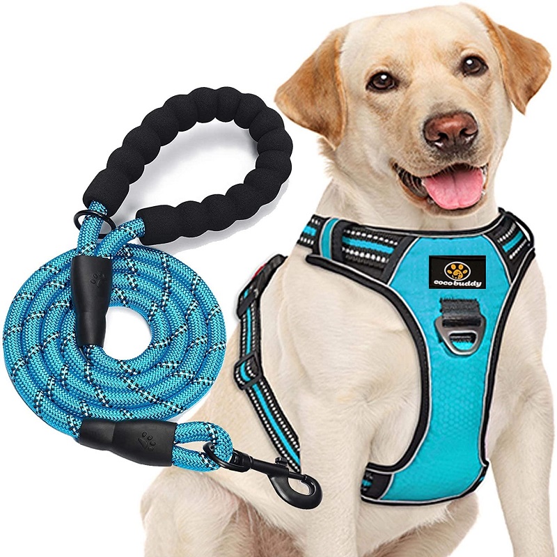 Custom Dog Vest Phản chiếunylon Khóa lớn Khai thác chó đảongược với dây xích